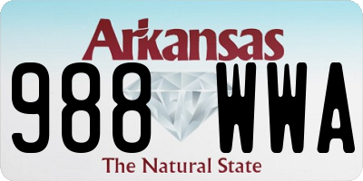 AR license plate 988WWA