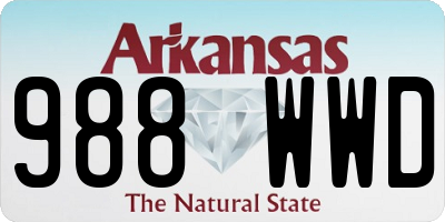 AR license plate 988WWD