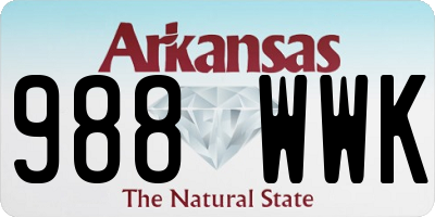 AR license plate 988WWK