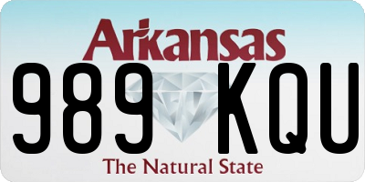 AR license plate 989KQU