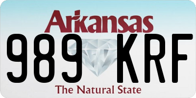 AR license plate 989KRF