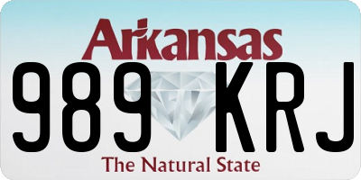 AR license plate 989KRJ