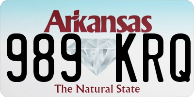 AR license plate 989KRQ