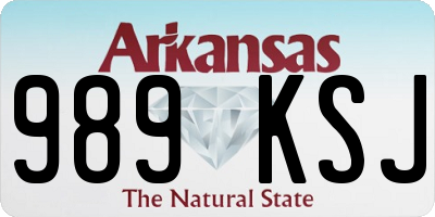 AR license plate 989KSJ