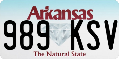 AR license plate 989KSV