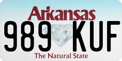 AR license plate 989KUF