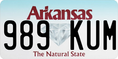 AR license plate 989KUM