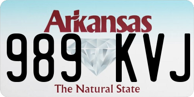 AR license plate 989KVJ