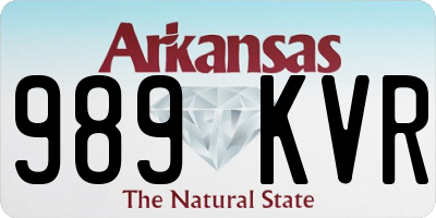 AR license plate 989KVR