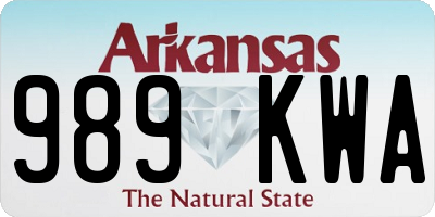 AR license plate 989KWA