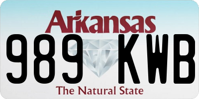 AR license plate 989KWB