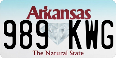 AR license plate 989KWG