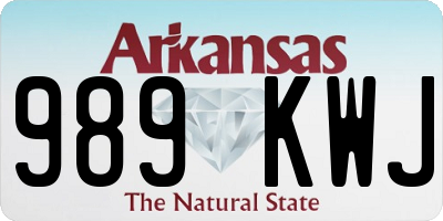 AR license plate 989KWJ