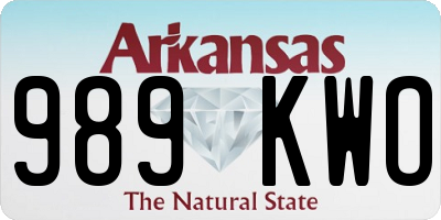 AR license plate 989KWO