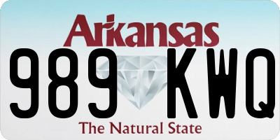 AR license plate 989KWQ