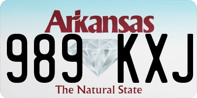 AR license plate 989KXJ