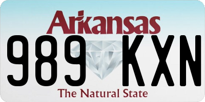 AR license plate 989KXN