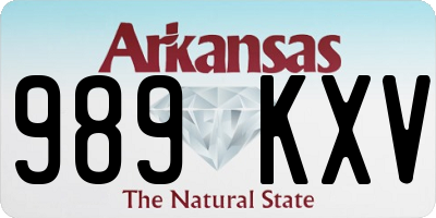 AR license plate 989KXV