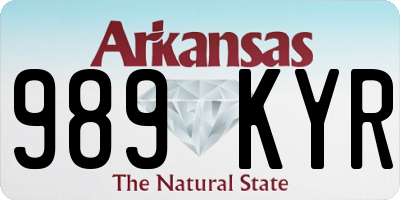 AR license plate 989KYR