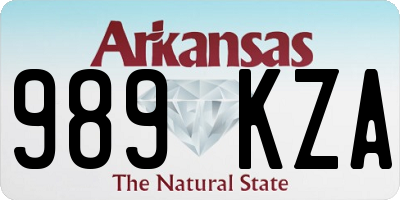 AR license plate 989KZA