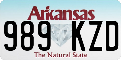 AR license plate 989KZD