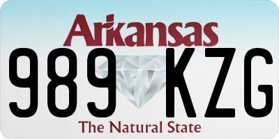 AR license plate 989KZG