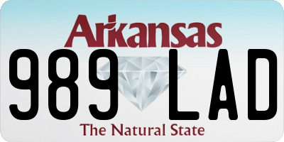 AR license plate 989LAD