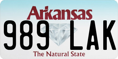 AR license plate 989LAK