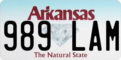 AR license plate 989LAM