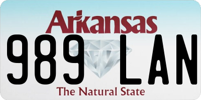 AR license plate 989LAN