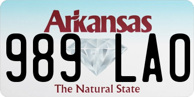 AR license plate 989LAO