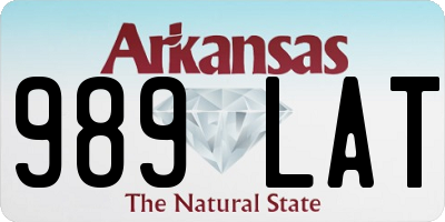 AR license plate 989LAT