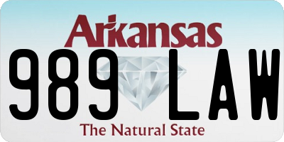 AR license plate 989LAW