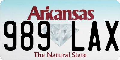 AR license plate 989LAX