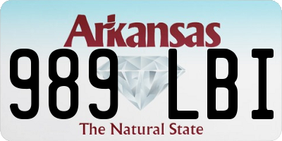 AR license plate 989LBI