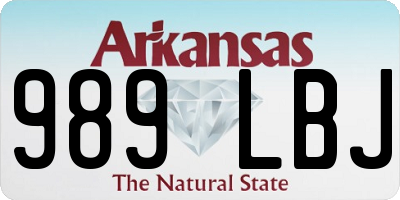 AR license plate 989LBJ