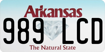AR license plate 989LCD