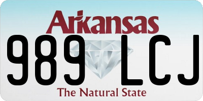 AR license plate 989LCJ