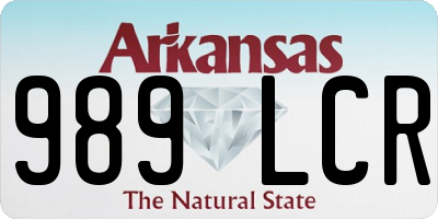 AR license plate 989LCR