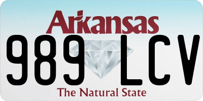 AR license plate 989LCV