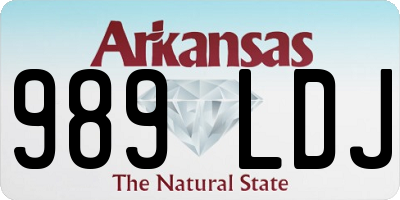 AR license plate 989LDJ