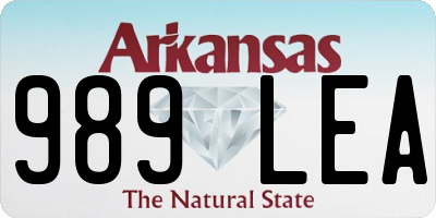 AR license plate 989LEA