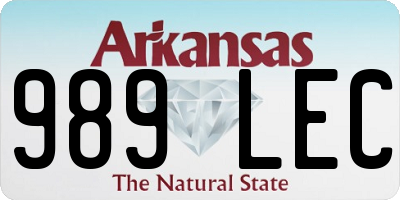 AR license plate 989LEC