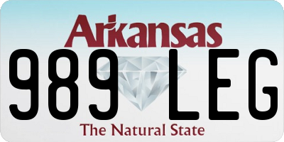 AR license plate 989LEG
