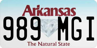 AR license plate 989MGI