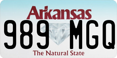 AR license plate 989MGQ
