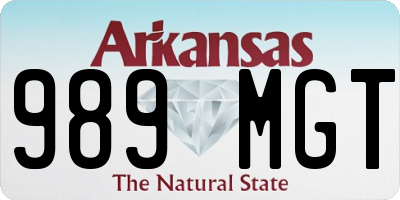 AR license plate 989MGT