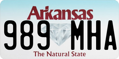 AR license plate 989MHA