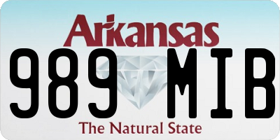AR license plate 989MIB