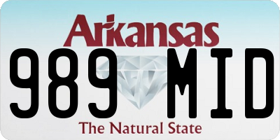 AR license plate 989MID